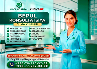 BEPUL KONSULTATSIYA — har juma kuni Hilol Hospital klinikasida!